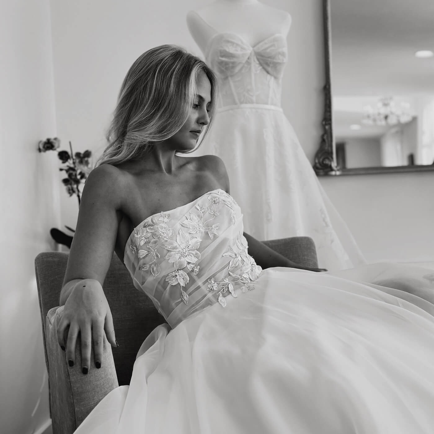 Featured bride black and white photo
